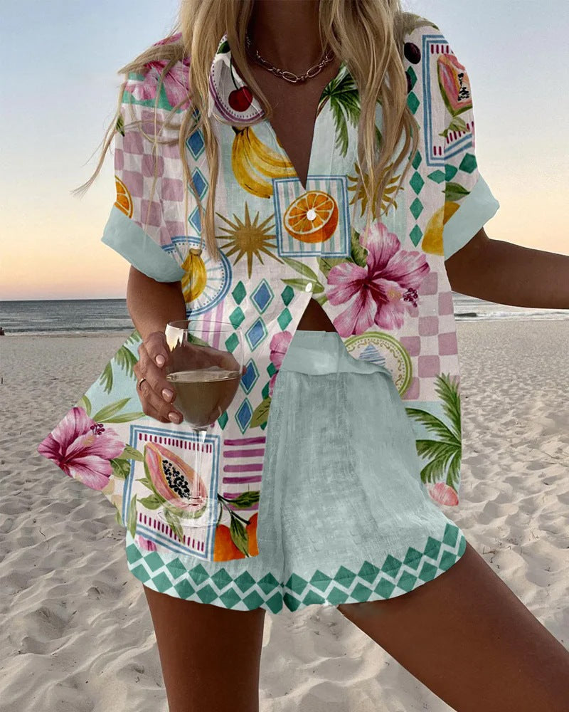 MAEVIN | Short Fruit Print Suit