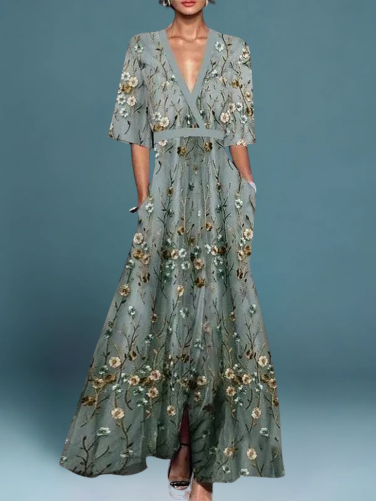 AIDA | Elegant Long Floral Dress