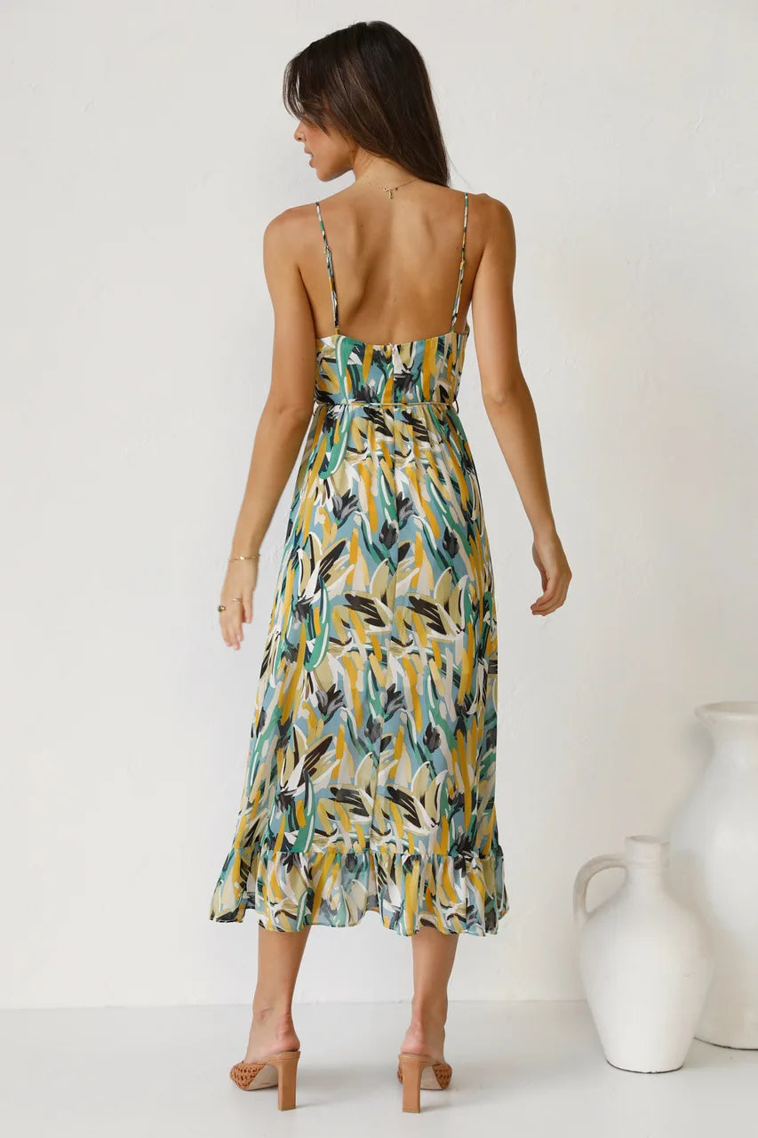 SILVIA | Airy Strap Dress with Print