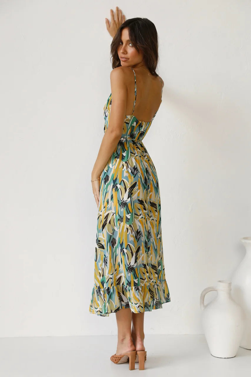 SILVIA | Airy Strap Dress with Print