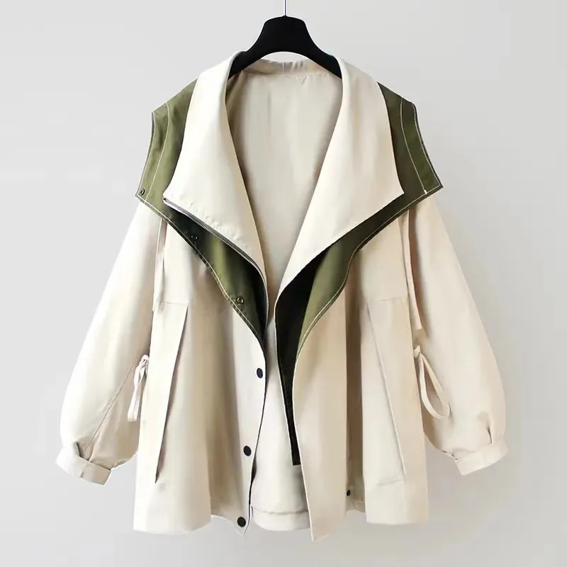 NATI | Two-Layer Hooded Jacket with Snap and Zip Closure