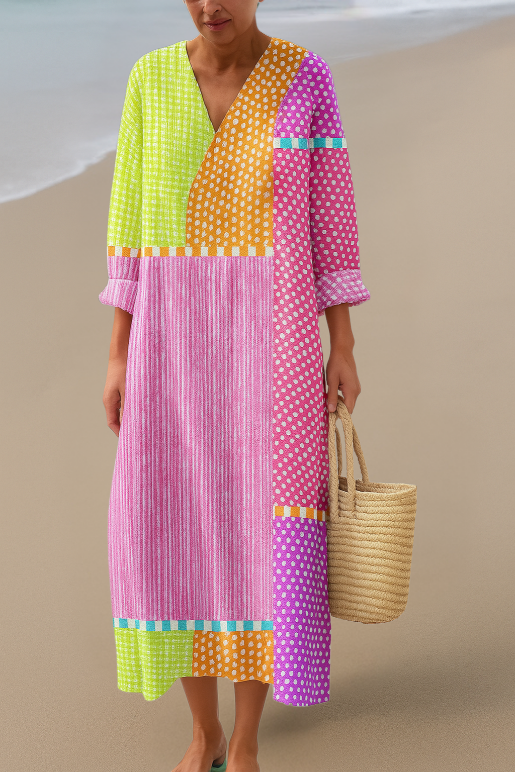 SOFIE | Colourful Patchwork Dress – Cheerful Colours in Artistic Flow