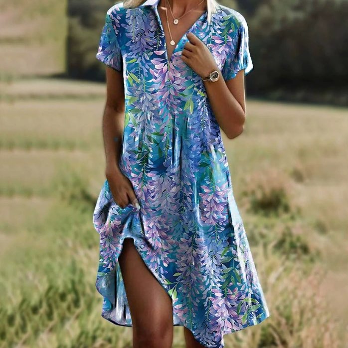 ESPERANZA | Vintage Floral Boho V-Neck Dress