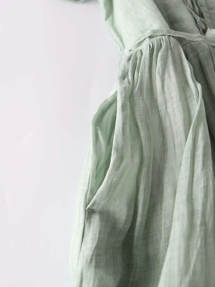 ARIAH | Women's Retro Style Dress with Round Neckline and Waist Ties
