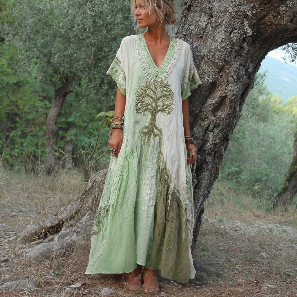 ELI | Boho Retro Tree Dress