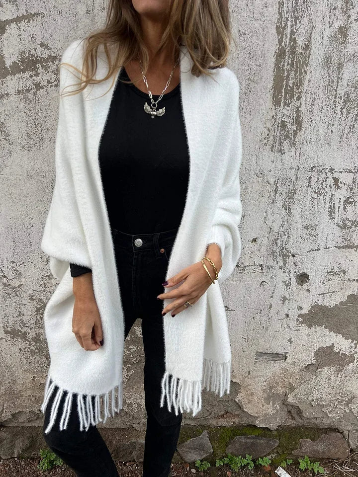 BILA | Long Sleeve Fringed Coat for Everyday Wear