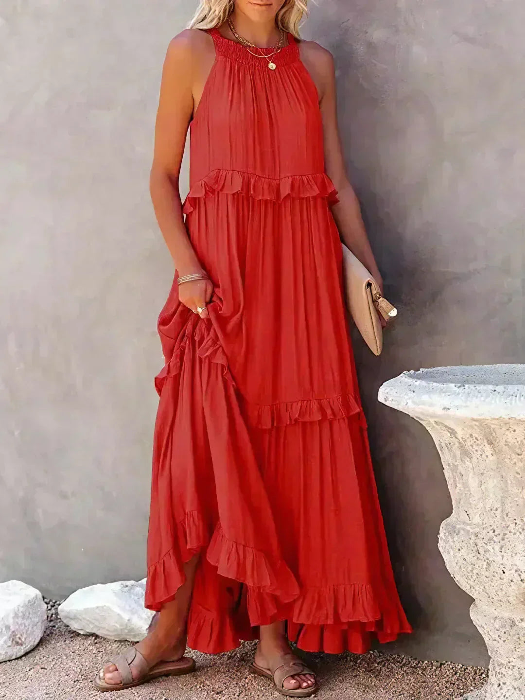 LANDRY | Chic Ruffle Trim Sleeveless Dress