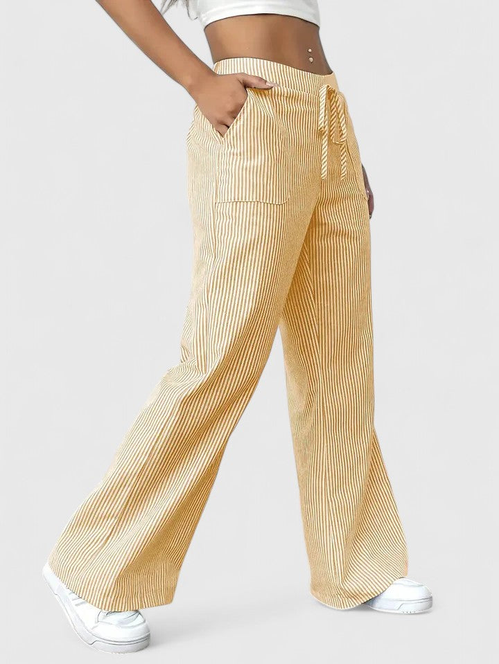 DOMINIQUE | Comfortable wide trousers with elegant details