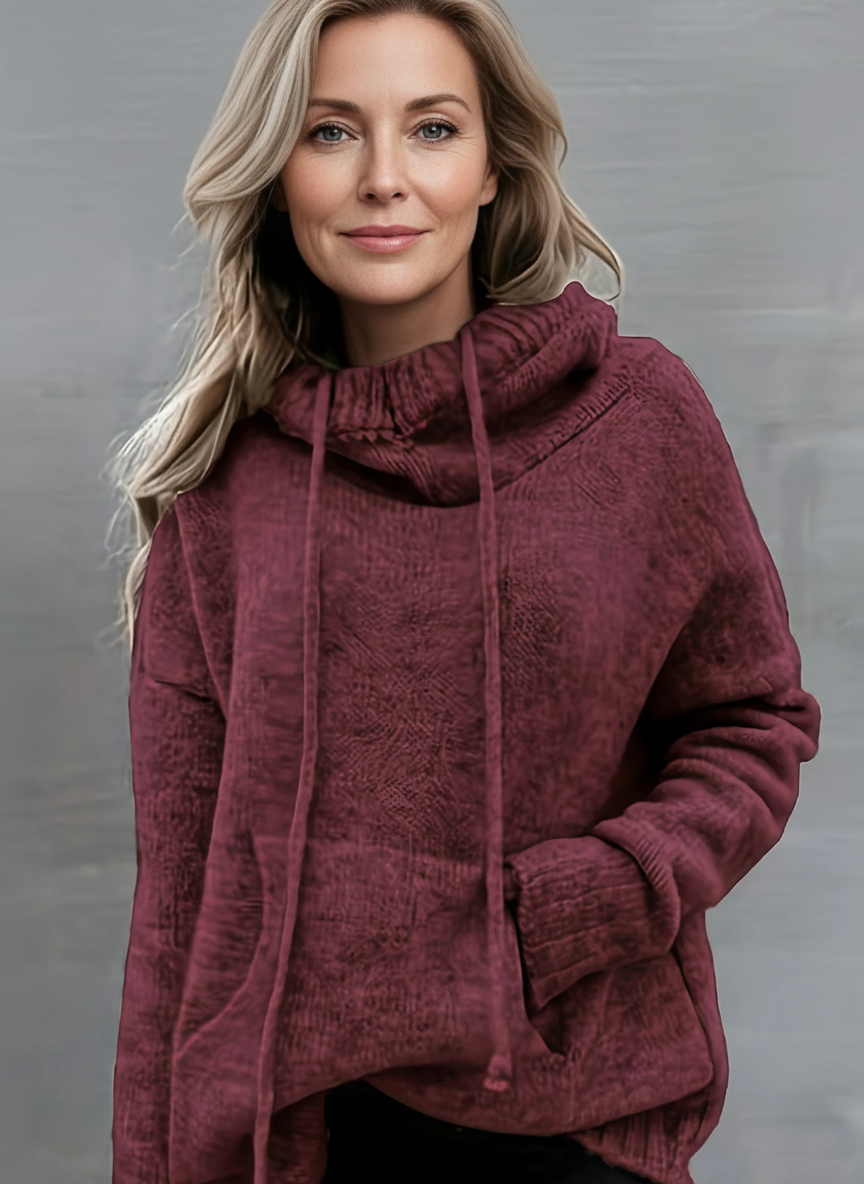 ZELINA | Long Sleeve Sweater with Pocket