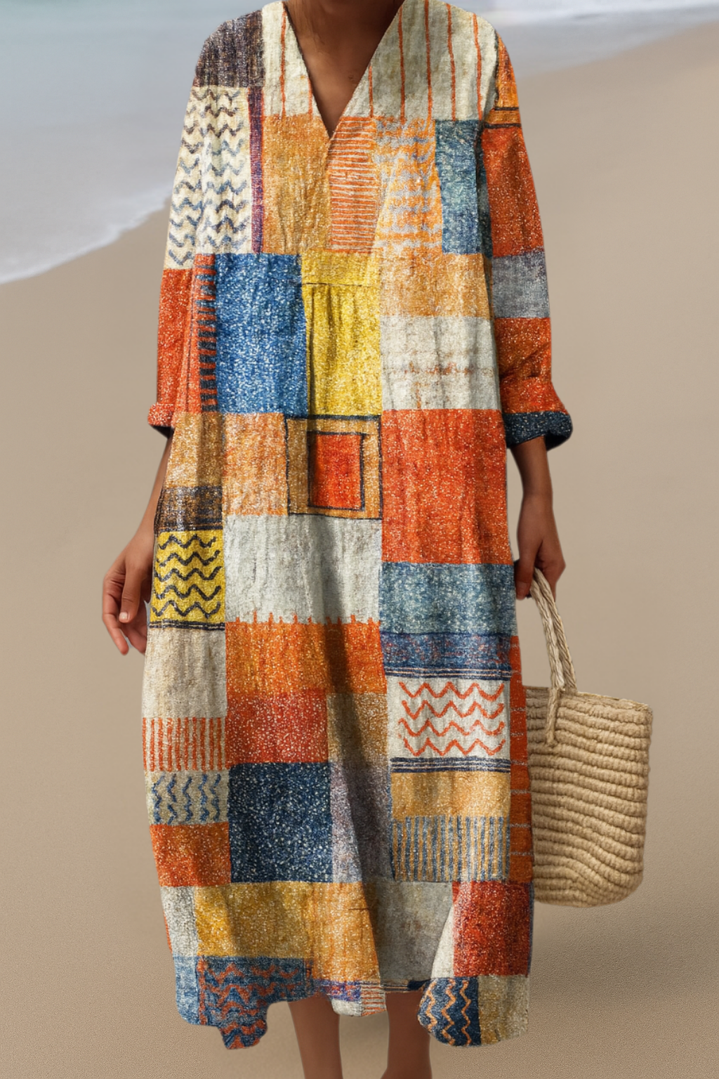 SOFIE | Patchwork Boho Dress – Artistic style, comfort all day long
