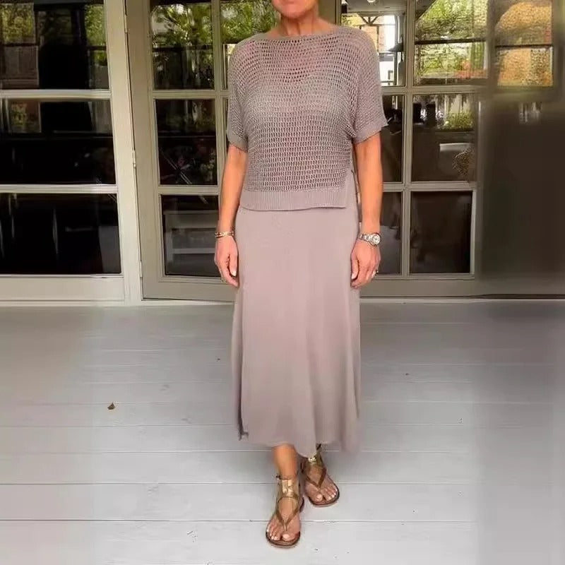 KARINA | Summer set with a breathable top and midi dress