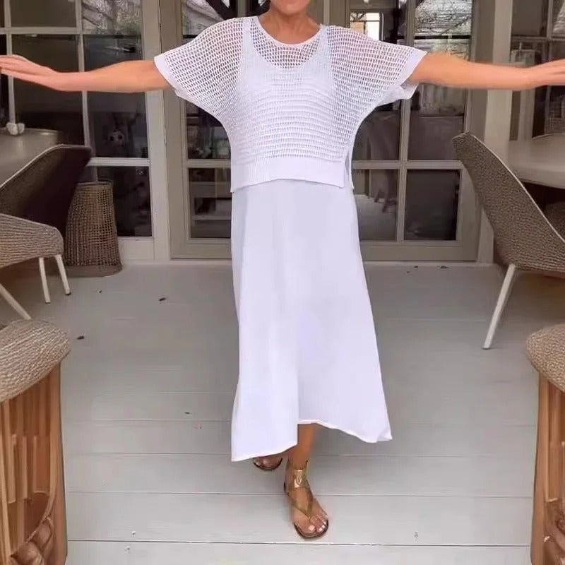 KARINA | Summer set with a breathable top and midi dress