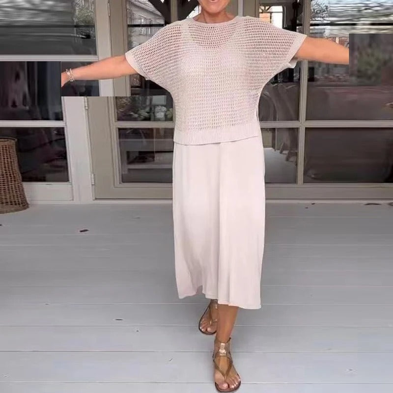 KARINA | Summer set with a breathable top and midi dress
