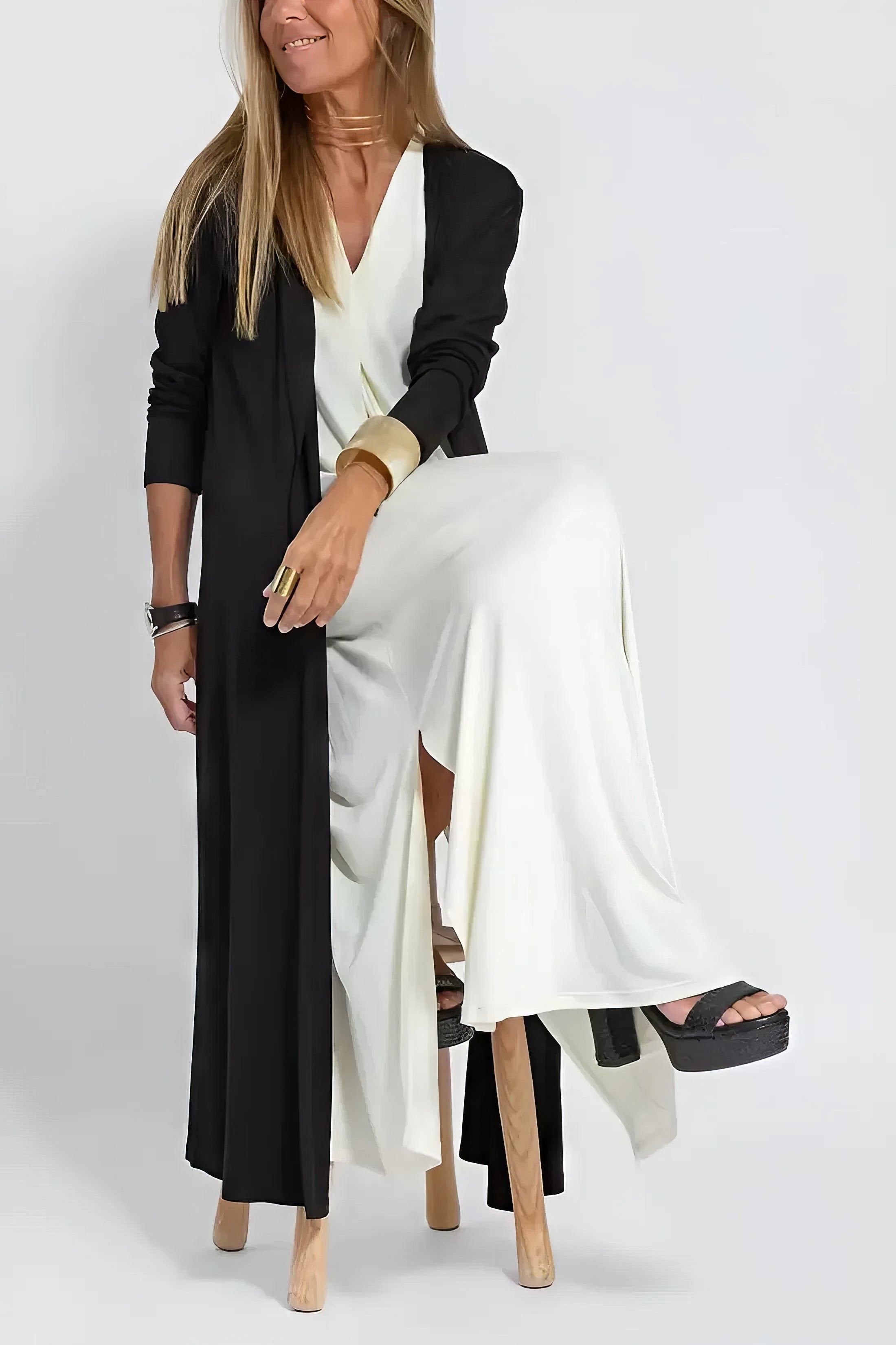 BEATRIZ | Elegant Long Dress with Optional Cardigan