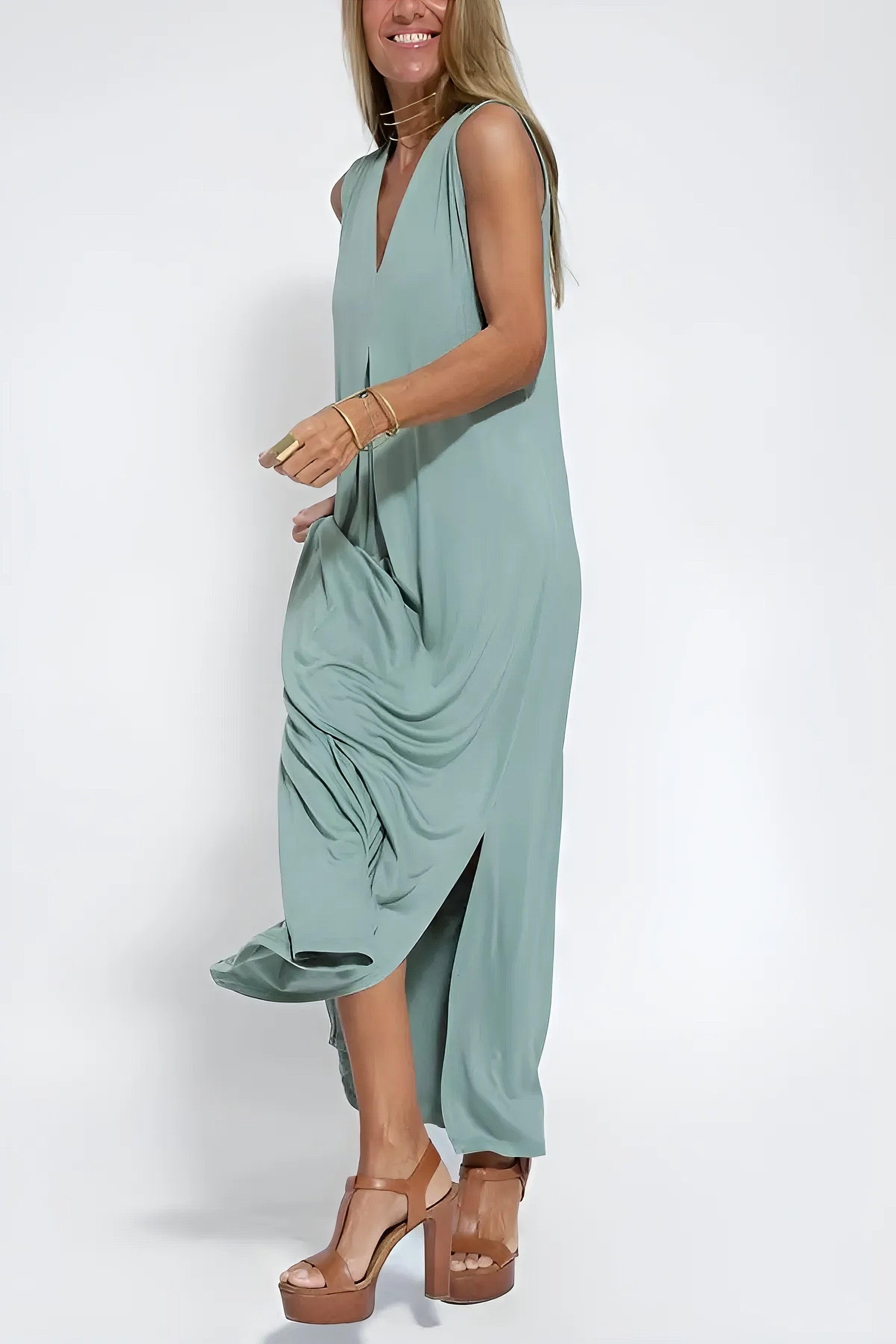 BEATRIZ | Elegant Long Dress with Optional Cardigan